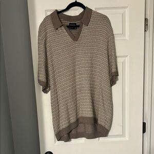 Abercrombie & Fitch Tan V-Neck Sweater Relaxed Fit